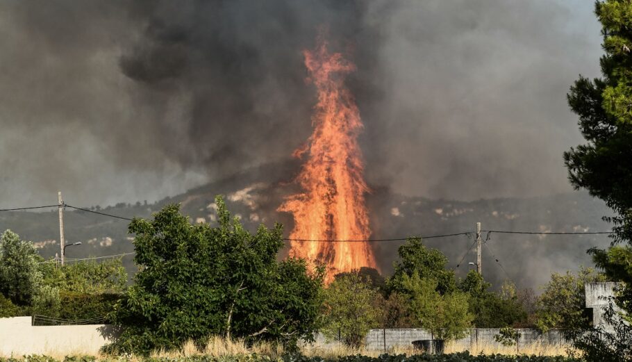 Αναζωπύρωση της πυρκαγιάς στην Βαρυμπόμπη, ©EUROKINISSI