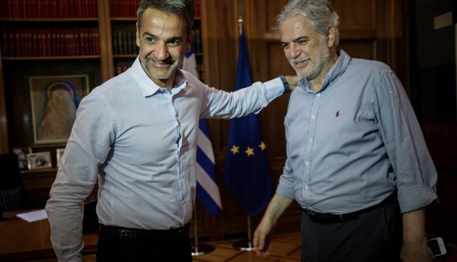 Ο πρωθυπουργός Κυριάκος Μητσοτάκης μαζί με τον Χρήστο Στυλιανίδη ©EUROKINISSI