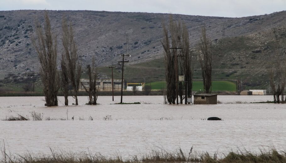 Πλημμύρες από την έντονη βροχόπτωση που προκάλεσε η κακοκαιρία «Διομήδης» στην περιοχή των Φαρσάλων © Eurokinissi