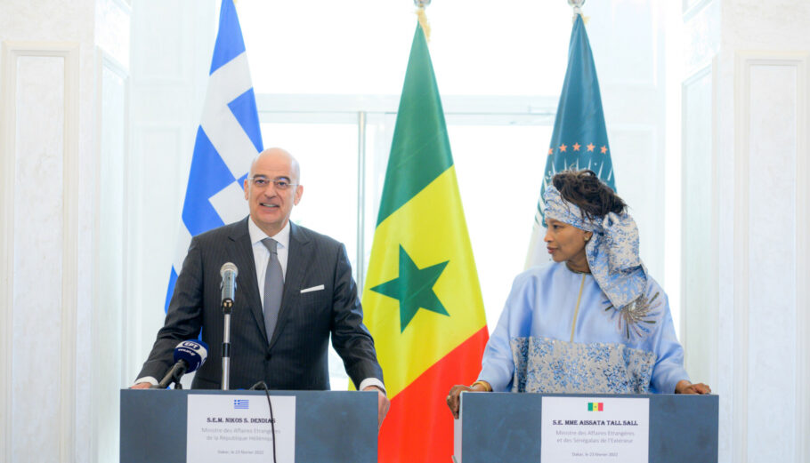 Συνάντηση του υπουργού Εξωτερικών Νίκου Δένδια με την υπουργό Εξωτερικών της Σενεγάλης Aissata Tall Sall © Υπουργείου Εξωτερικών