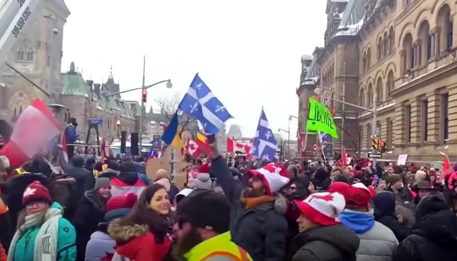 Διαδηλώσεις κατά των περιοριστικών μέτρων στον Καναδά © youtube