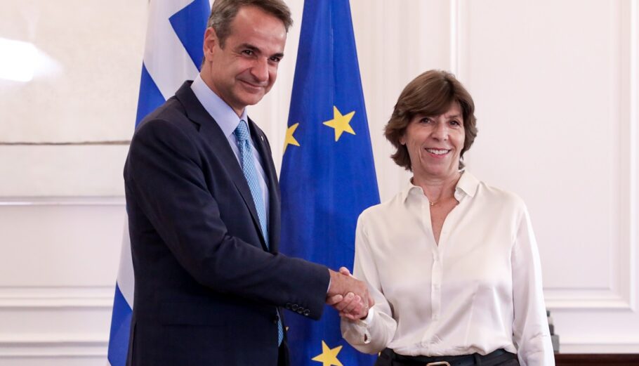 Συνάντηση του Πρωθυπουργού Κυριάκου Μητσοτάκη με την Υπουργό Εξωτερικών της Γαλλίας, Catherine Colonna