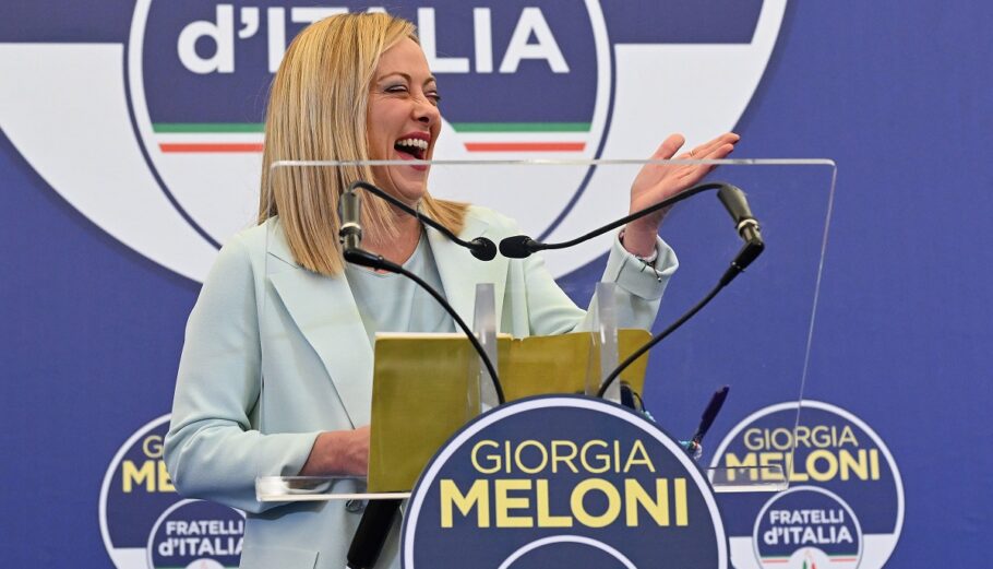 Η πρόεδρος του ακροδεξιού κόμματος της Ιταλίας, Τζ. Μελόνι©EPA/ETTORE FERRARI
