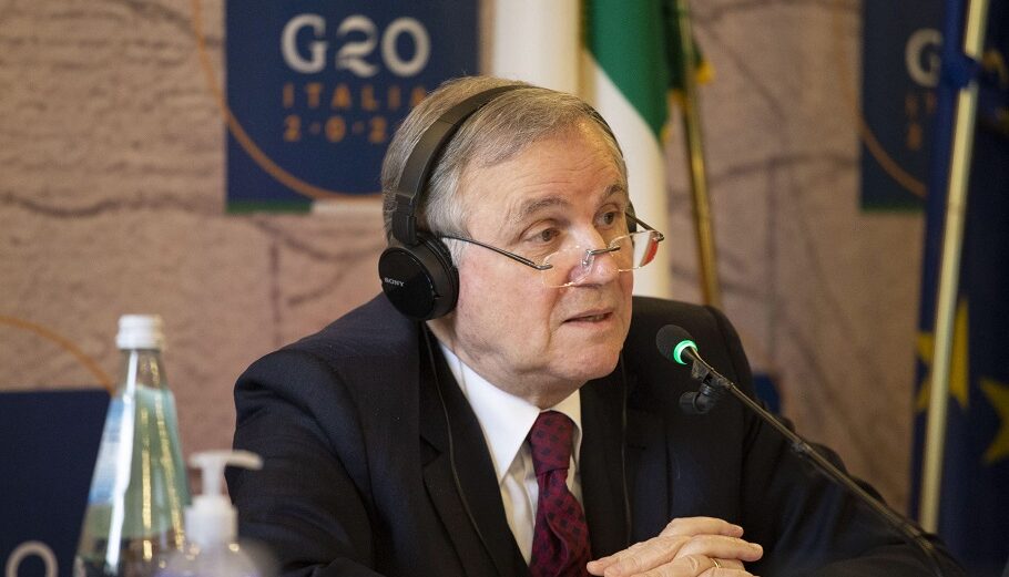 Ο διοικητής της κεντρικής τράπεζας της Ιταλίας, Ινιάτσιο Βίσκο.©EPA/MEF PRESS OFFICE / HANDOUT HANDOUT EDITORIAL USE ONLY/NO SALES