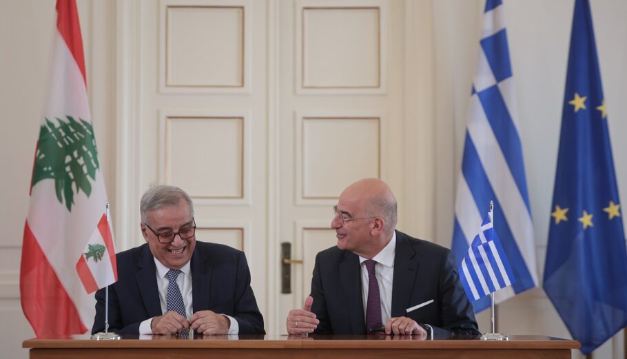 Συνάντηση του υπουργού Εξωτερικών, Νίκου Δένδια, με τον υπουργό Εξωτερικών της Δημοκρατίας του Λιβάνου, Abdallah Bou Habib στην Αθήνα