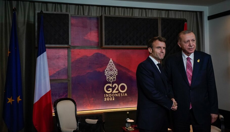 Ο Εμανουέλ Μακρόν και ο Ρετζέπ Ταγίπ Ερντογάν © Twitter / Emmanuel Macron