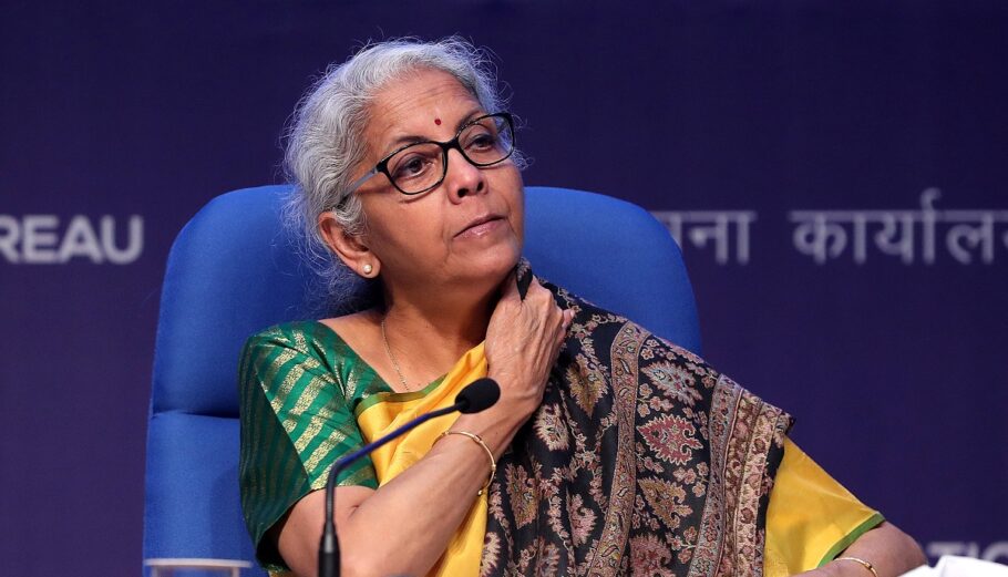 Η υπουργός Οικονομικών, Nirmala Sitharaman © EPA/HARISH TYAGI
