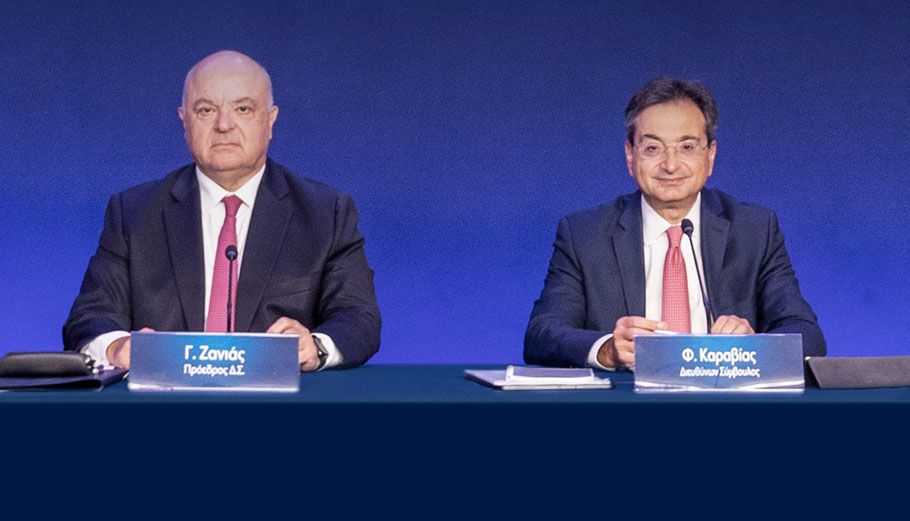 Ο πρόεδρος και ο CEO της Eurobank, Γ. Ζανιάς και Φ. Καραβίας © Eurobank