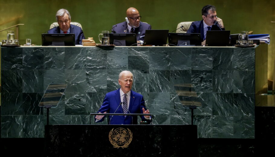 Ο Τζο Μπάιντεν στη Γενική Συνέλευση του ΟΗΕ © EPA/JUSTIN LANE