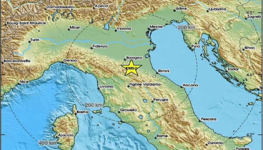 Σεισμός στην Ιταλία © USGS