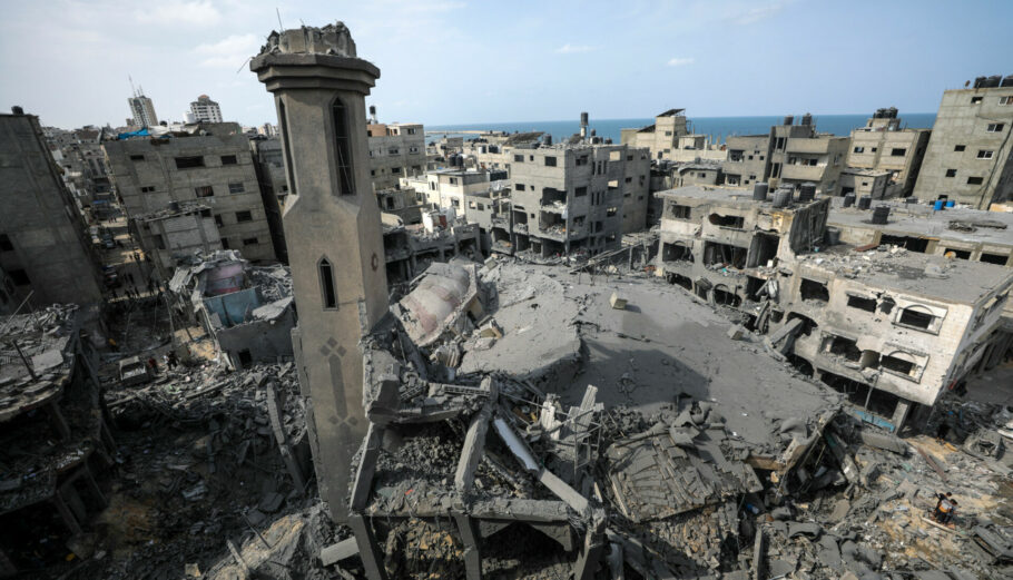 Περιοχή στη Γάζα όπου ζουν Ισραηλινοί μετά την επίθεση της Χαμάς © EPA/MOHAMMED SABER