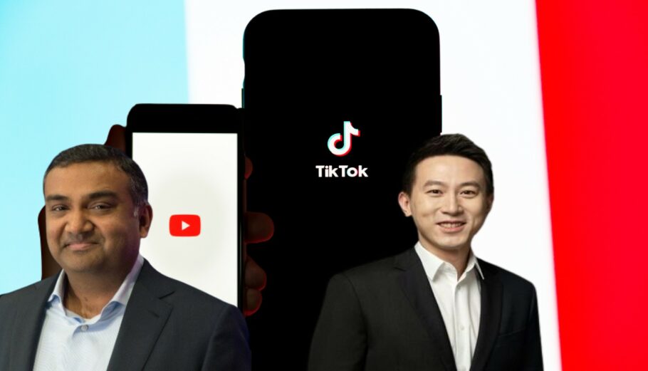 O Neal Mohan, CEO της YouTube και ο CEO της TikTok Shou Chew © https://www.linkedin.com/in/neal-mohan/https://twitter.com/shouchew/unsplash/powergame.gr