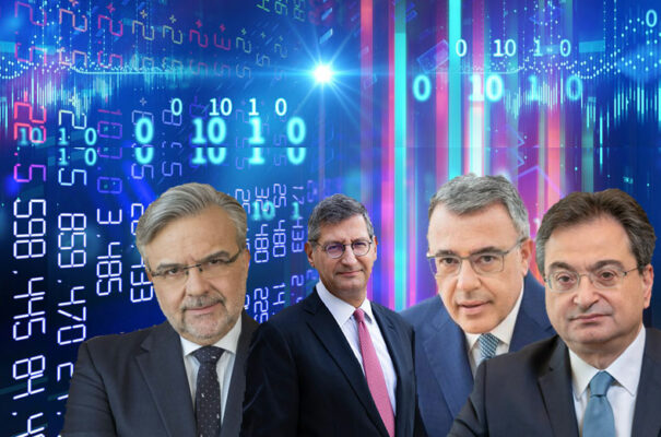 Οι CEOs των Πειραιώς, Εθνικής, Alpha Bank και Eurobank κ.κ. Μεγάλου, Μυλωνάς, Ψάλτης και Καραβίας © 123tf/ Πειραιώς / ΕΤΕ / Alpha Bank / Eurobank / PowerGame.gr