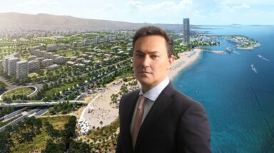 O CEO της Lamda Development, κ. Οδυσσέας Αθανασίου με φόντο το Ελληνικό © Lamda Development / PowerGame.gr