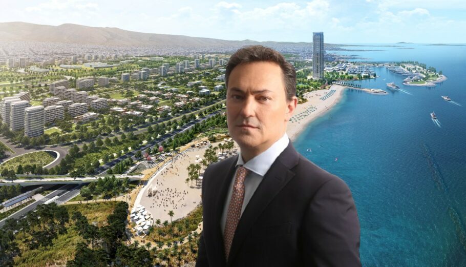 O CEO της Lamda Development, κ. Οδυσσέας Αθανασίου με φόντο το Ελληνικό © Lamda Development / PowerGame.gr