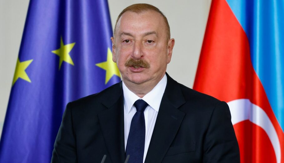 Ο πρόεδρος του Αζερμπαϊτζάν, Ιλχάμ Αλίγιεφ © EPA/HANNIBAL HANSCHKE