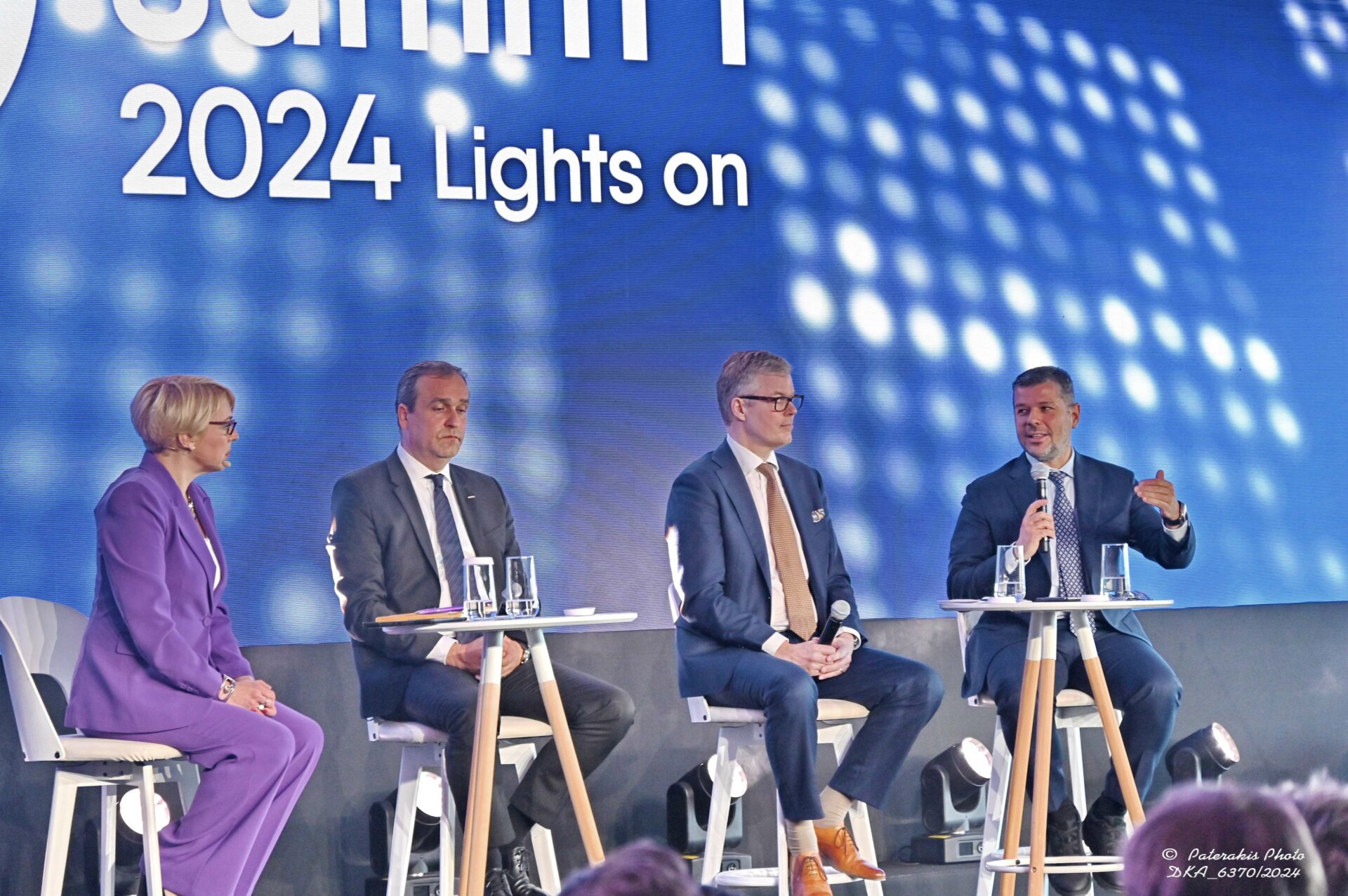 Ο Γιώργος Στάσσης με τους Attila Steiner, Markus Rauramo και Sasha Twining στο συνέδριο Power Summit 2024 © ΔΕΗ