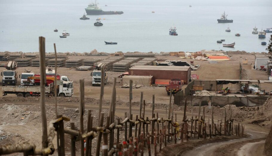 Εργασίες στο λιμάνι Chancay στο Περού από την κινεζική Cosco EPA_Paolo Aguilar