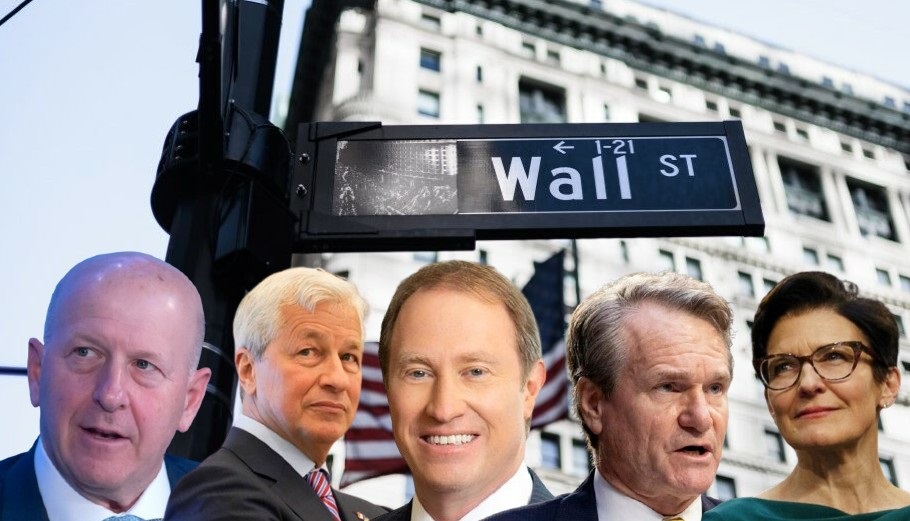 Οι CEOs των Goldman Sachs, JPMorgan, Morgan Stanley, Bank of America και Citigroup ©EPA/powergame.gr