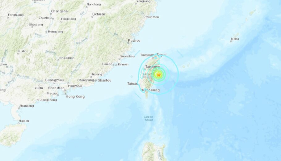 Σεισμός στην Ταϊβάν © USGS
