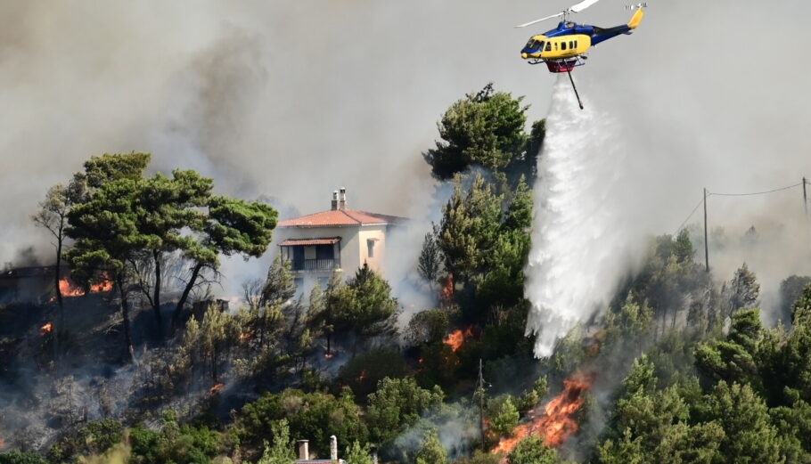 Πυρκαγιά στον Βαρνάβα Αττικής © EUROKINISSI