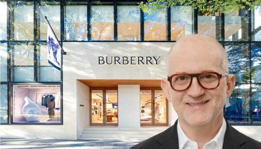 Ο νέος διευθύνων σύμβουλος της Burberry, Τζόσουα Σούλμαν με φόντο κατάστημα © burberryplc / PowerGame.gr