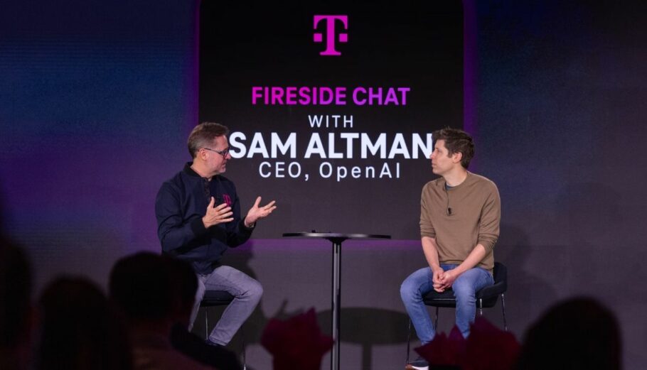 Ο CEO της T-Mobile Μάικ Σίβερτ με τον CEO της OpenAI Σαμ Άλτμαν © -mobile.com