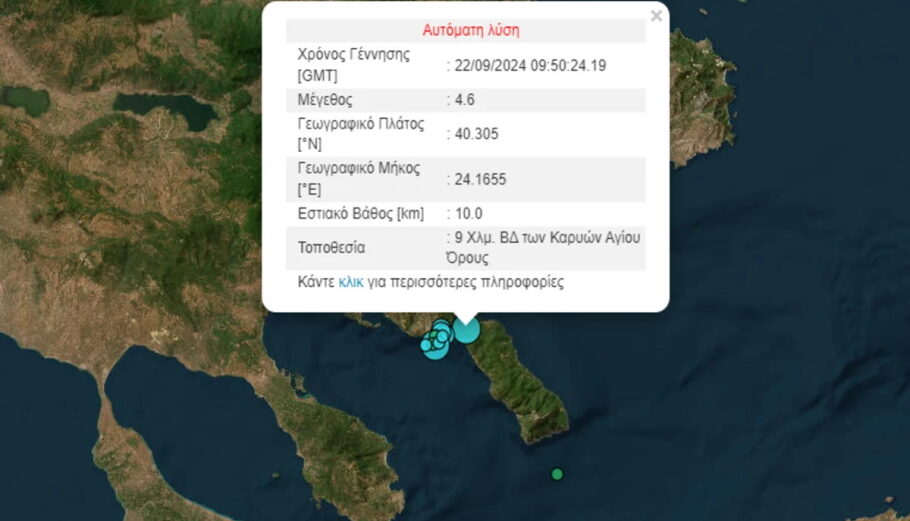 Σεισμός στο Άγιο Όρος@Γεωδυναμικό Ινστιτούτο