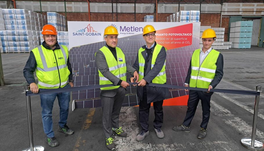 Luca Miotti, CEO, Ren Electric - Claudio Bolandrini, Δήμαρχος Caravaggio - Gaetano Terrasini,  Managin Director, Saint-Gobain Italia - Gabriele Silva, Asset Manager, Metlen Energy & Metals © Metlen